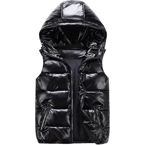 ジャケット・アウター DIANTE Hoodie down vest jacket Women's Sleeveless Hooded Puffer Vest Coat Quilted down Vest